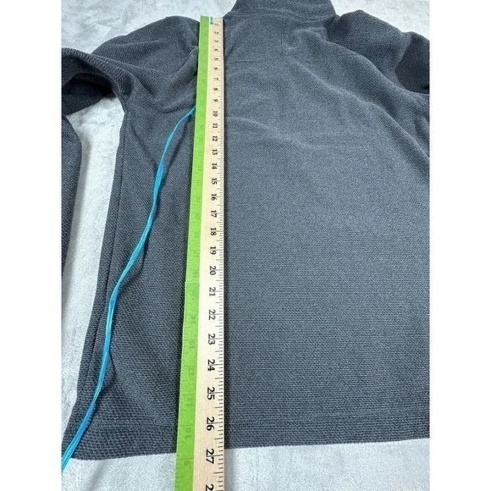 The North Face Quarter Zip Pullover Mens M Grey Textured Fleece Mock Neck